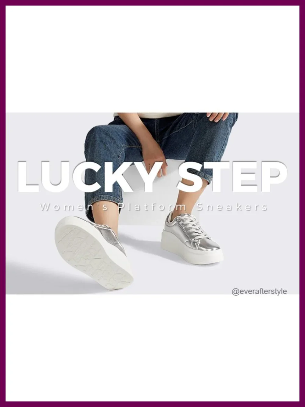 LUCKY STEP Women's Platform Fashion Sneakers Thick Sole